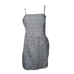 FOREVER 21 Black White Plaid Spaghetti Strap Zip Back Dress Womens Size L Large